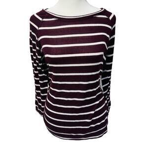 MIX BY 41 HAWTHORN Arnold Three Quarter Sleeve Raglan Knit Top, Burgundy, Medium